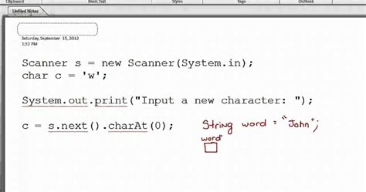 Take a Char Input from the Scanner