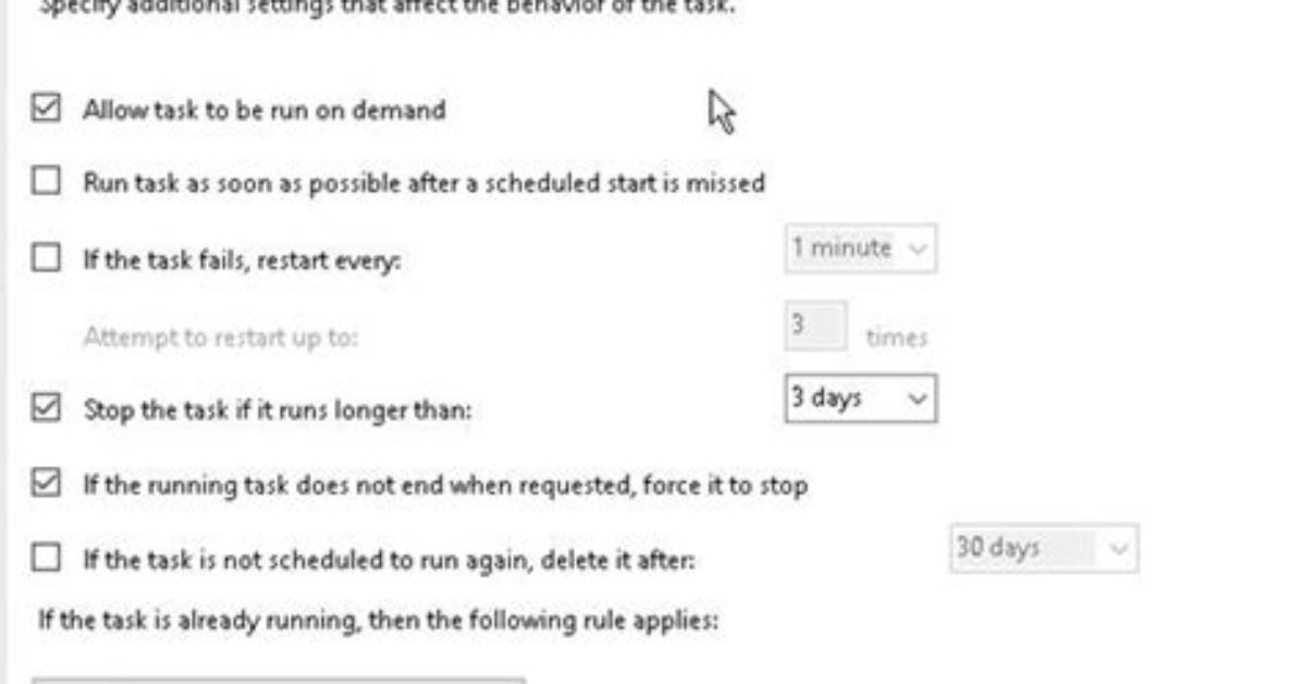 Task Scheduler Did Not Launch Task "\Abc" Because Instance "(Guid)" of the Same Task Is Already Running