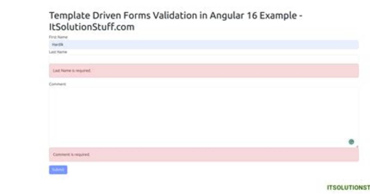 Template Driven Form Validation on Text Area