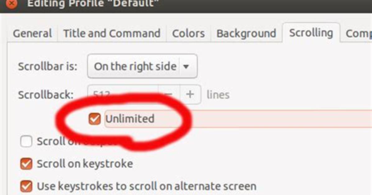 Terminal Limits Scrolling
