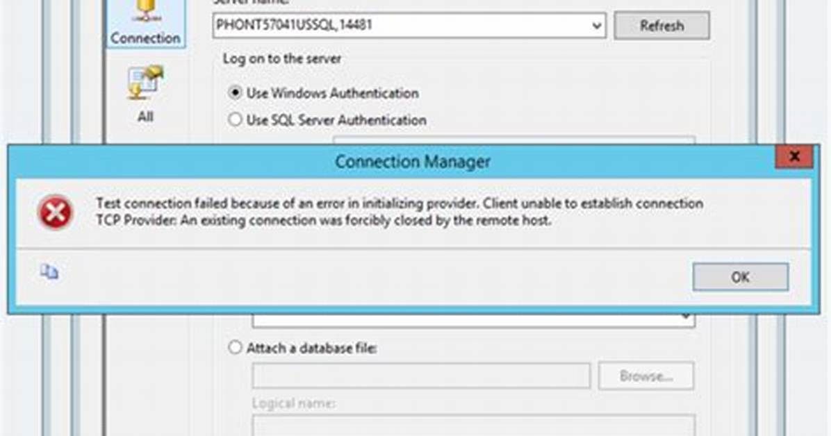 Test Connection Failed in Ssis