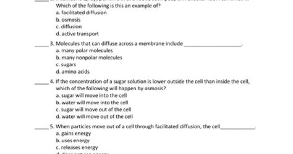 The Cell Membrane Quiz