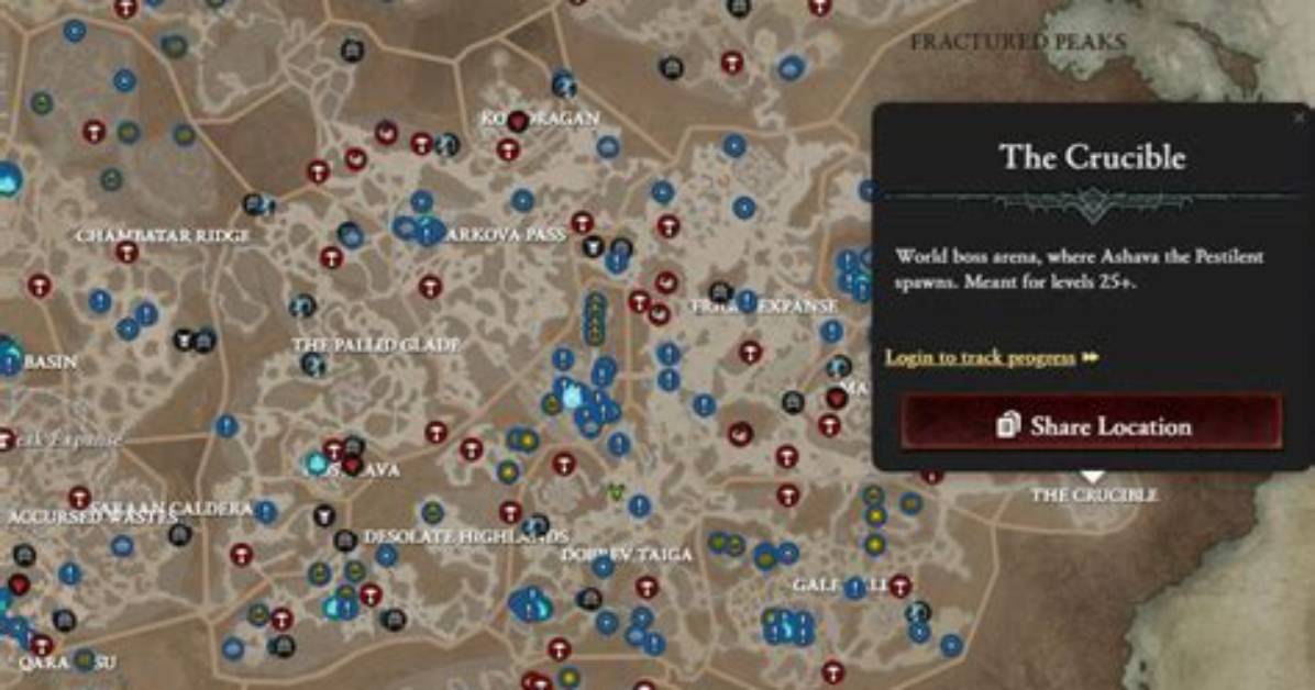 The Crucible Map for Diablo 4