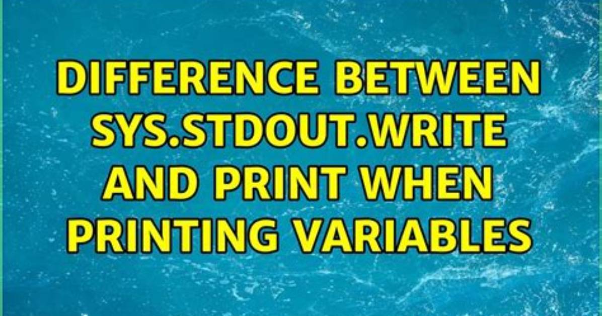 The Difference Between Sys. Stdout. Write and Print?
