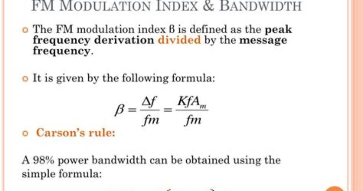 The Fm Modulation Index