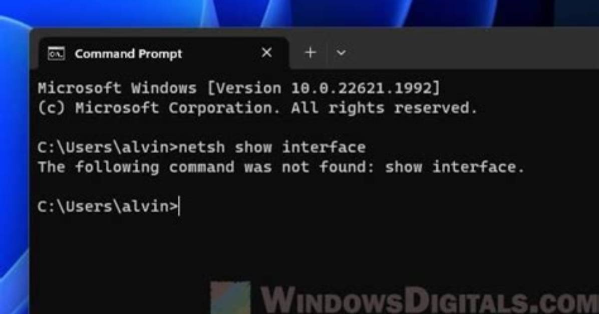 The Following Command Was Not Found Netsh
