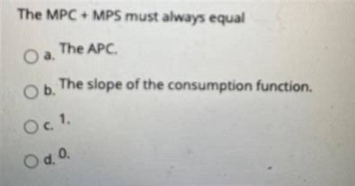 The Mpc + Mps Must Always Equal