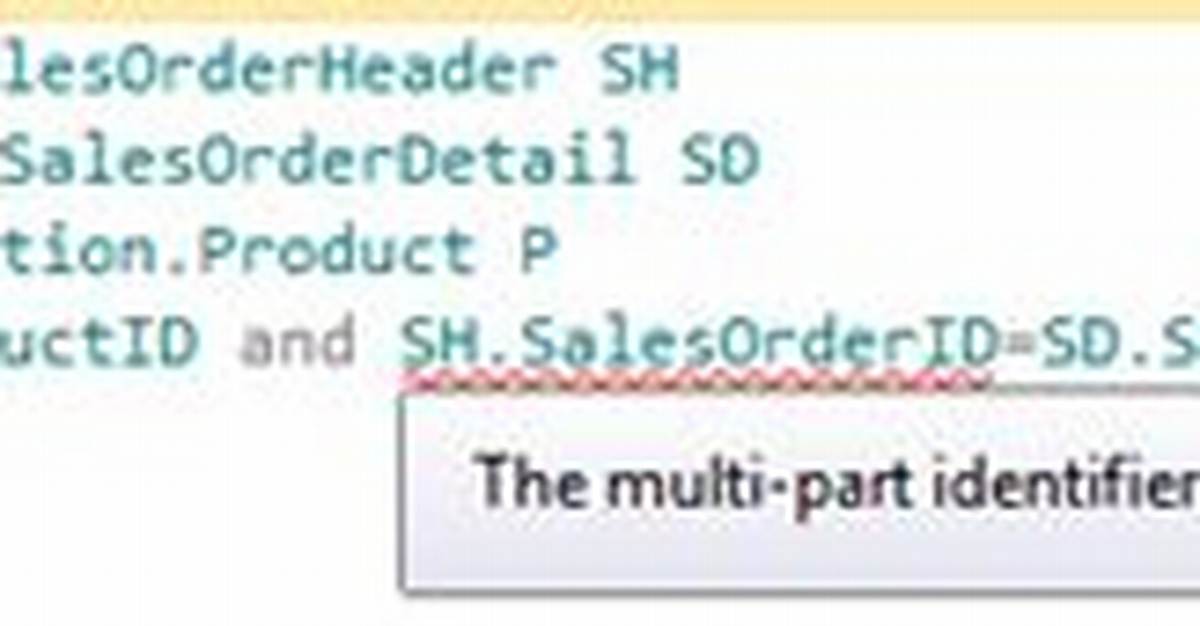 The Multi-Part Identifier Could Not Be Bound