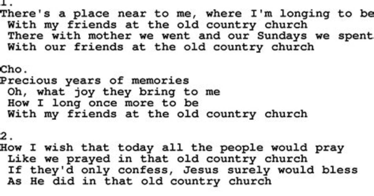 The Old Country Church | Heritage Singers Lyrics, Meaning & Videos