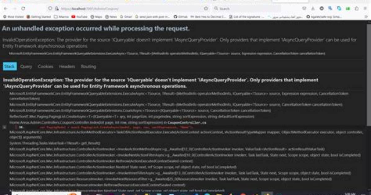 The Provider for the Source Iqueryable Doesn't Implement Iasyncqueryprovider