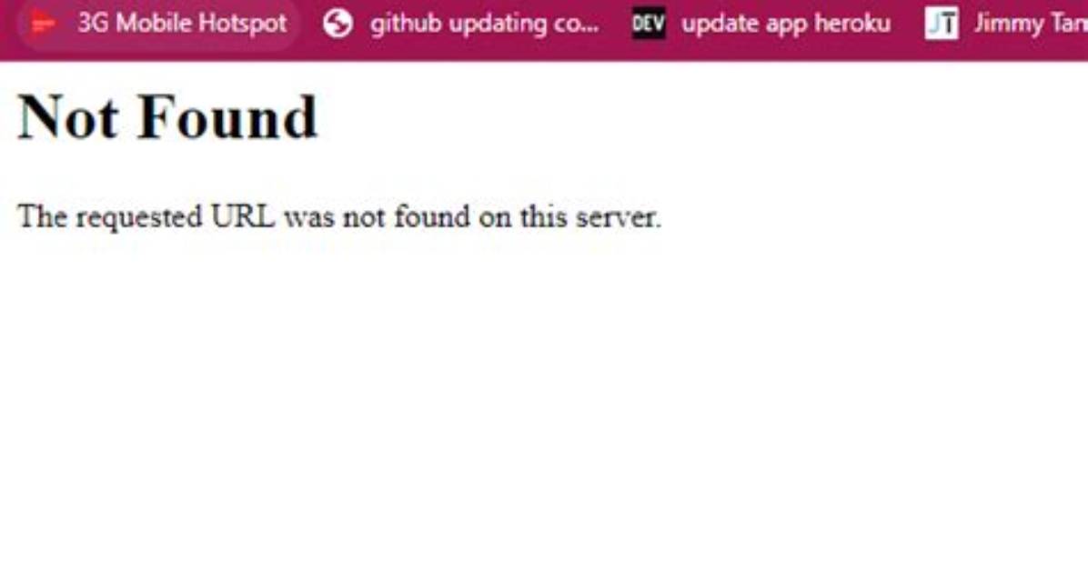 The Requested Url /Dashboard Was Not Found on This Server