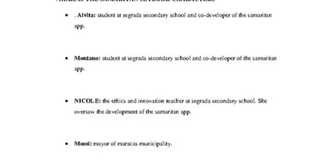 The Samaritan Setbook Summary Notes, Characters, Theme, and Guide