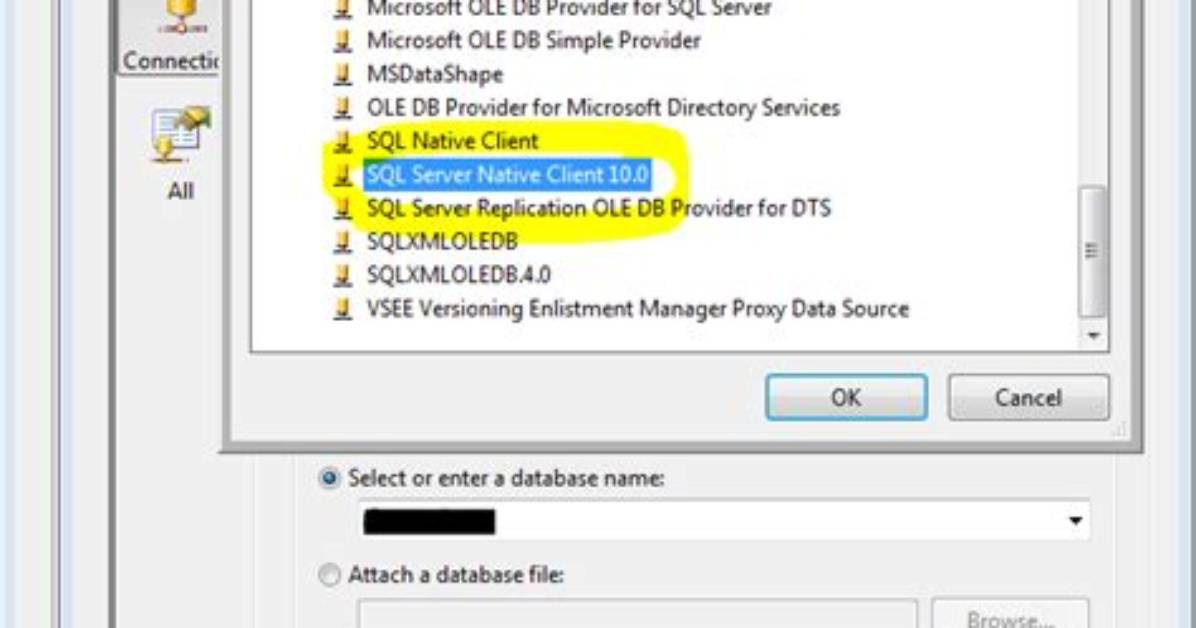 The 'Sqlncli' Provider Is Not Registered on the Local Machine, Sql Server 2012
