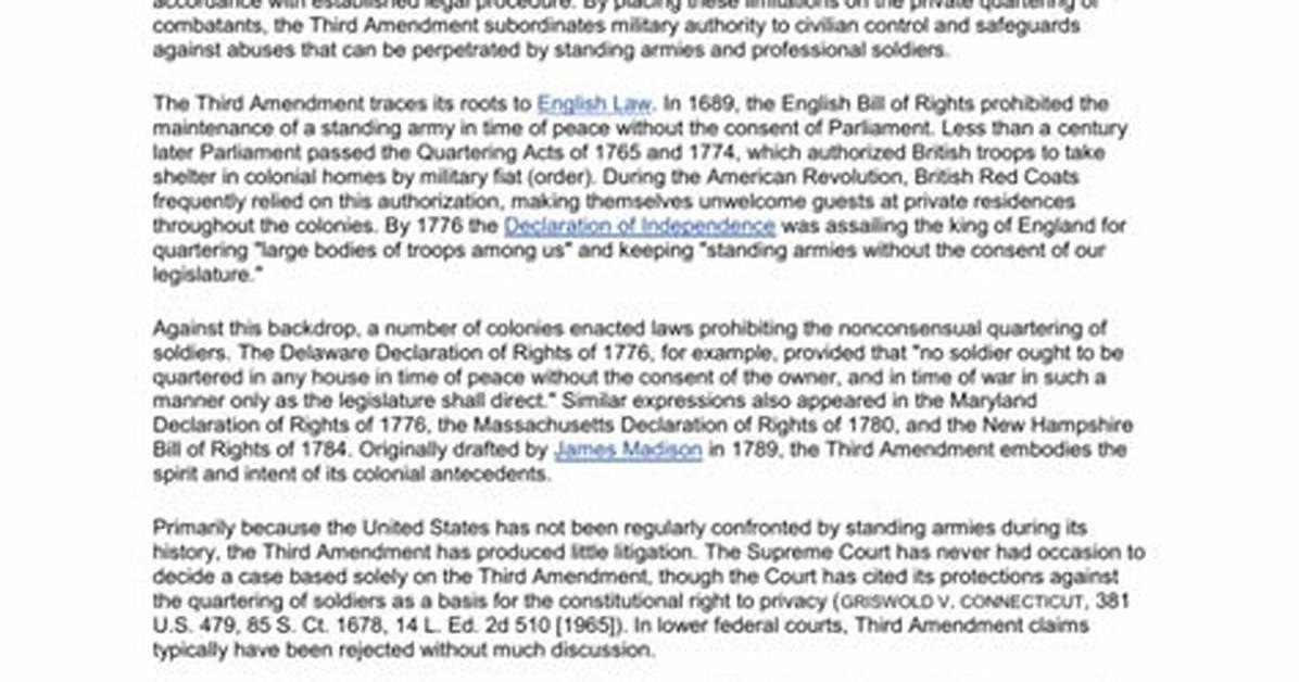 Third Amendment to the United States Constitution