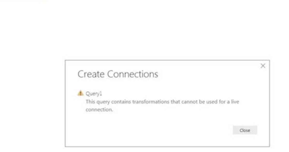 This Query Contains Transformations That Cannot Be Used in Directquery