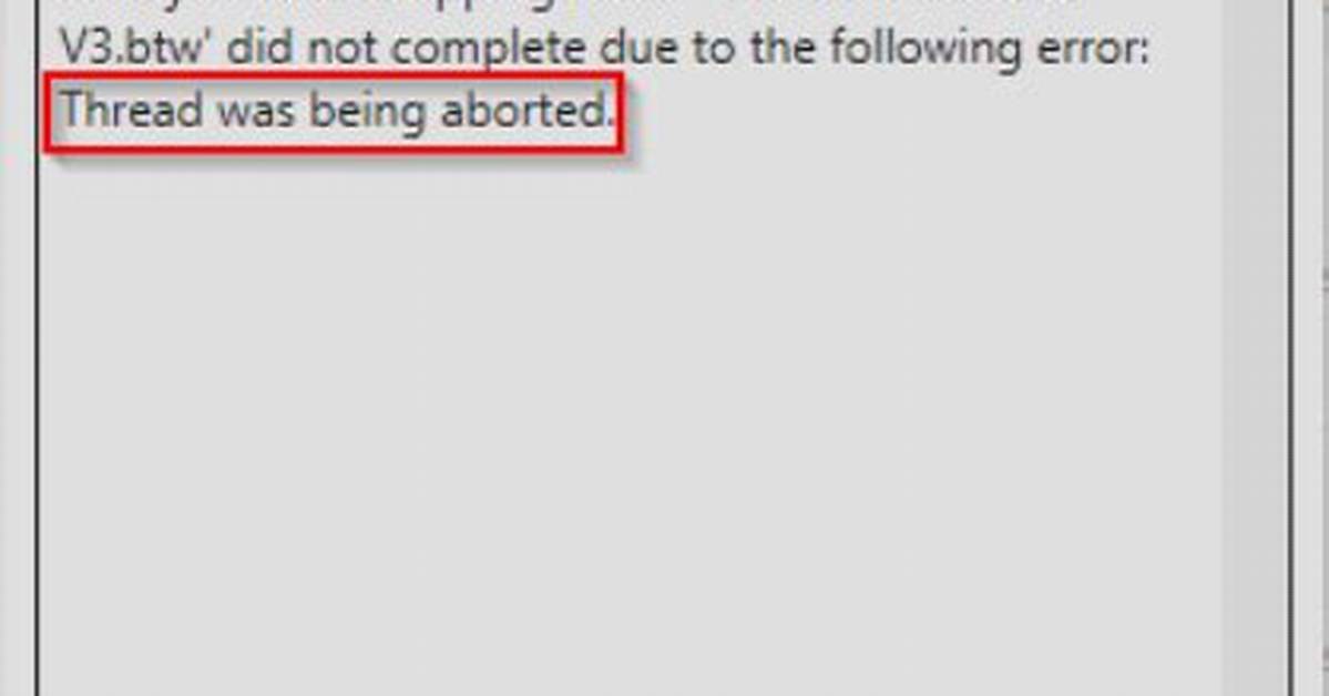 Thread Was Being Aborted When We Use