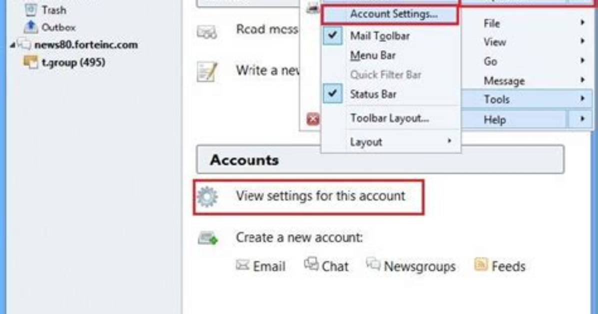 Thunderbird: Export Email Account Settings