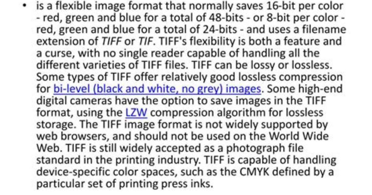 Tiff [Tagged Image File Format]