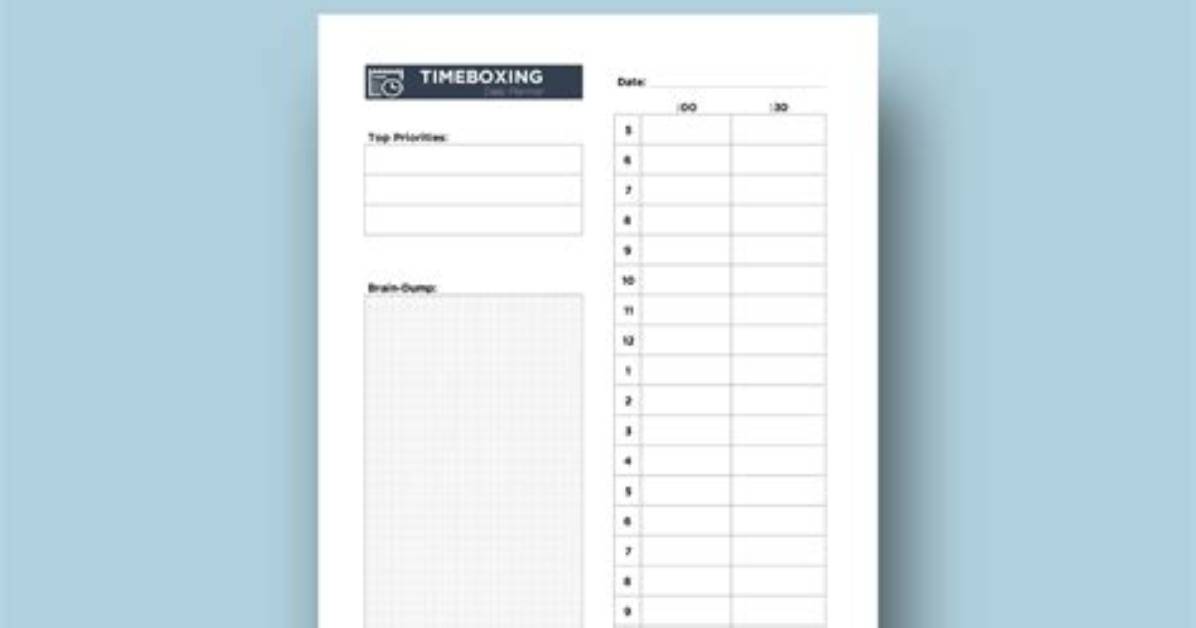 Timeboxing Template