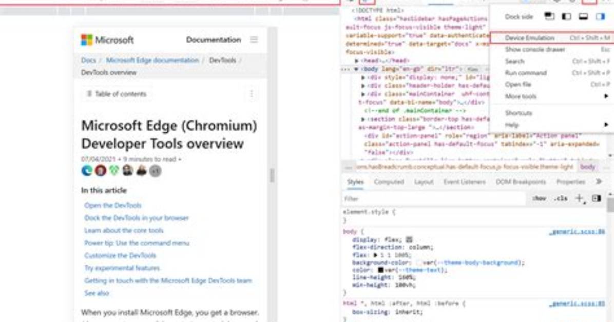 Toggle Device Toolbar
