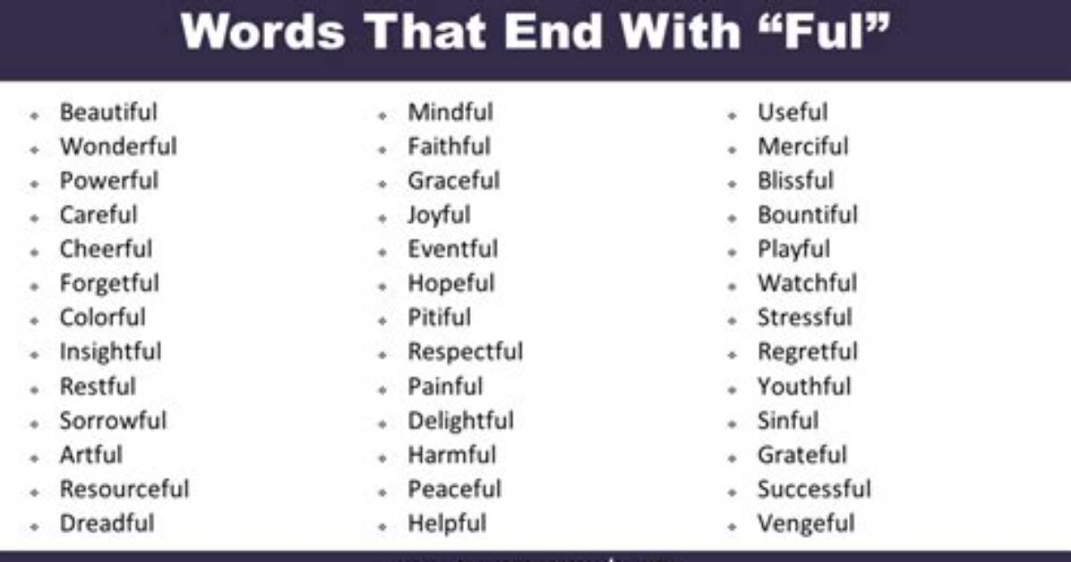 Top 7 a Word Ending in “Ful”-Answers