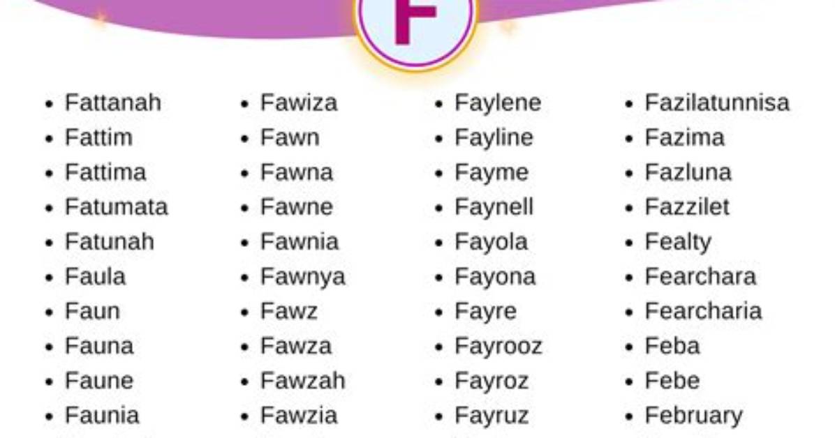 Top 7 Girl Names Starting with F-Answers