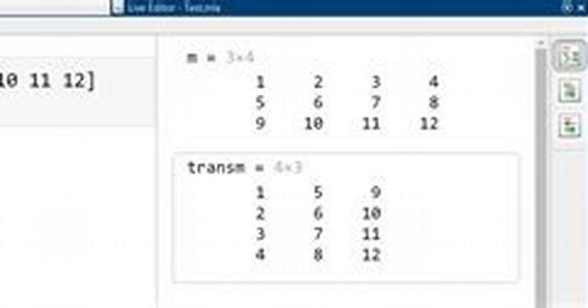 Transpose in Matlab