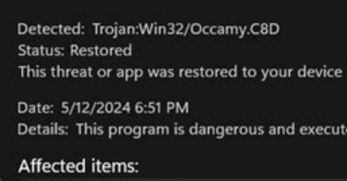 Trojan: Win32/Occamy. C8D