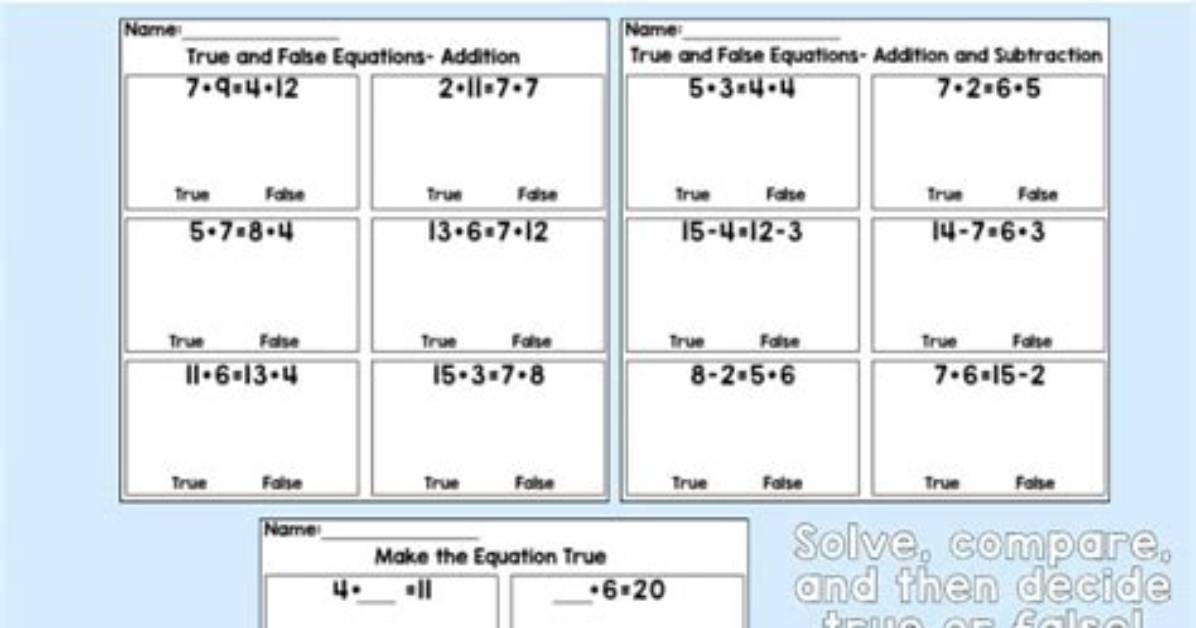 True False Equations Calculator