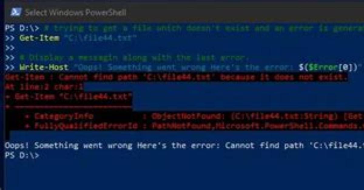 Try Hard to Learn Powershell Error "The Hash Literal Was Incomplete."