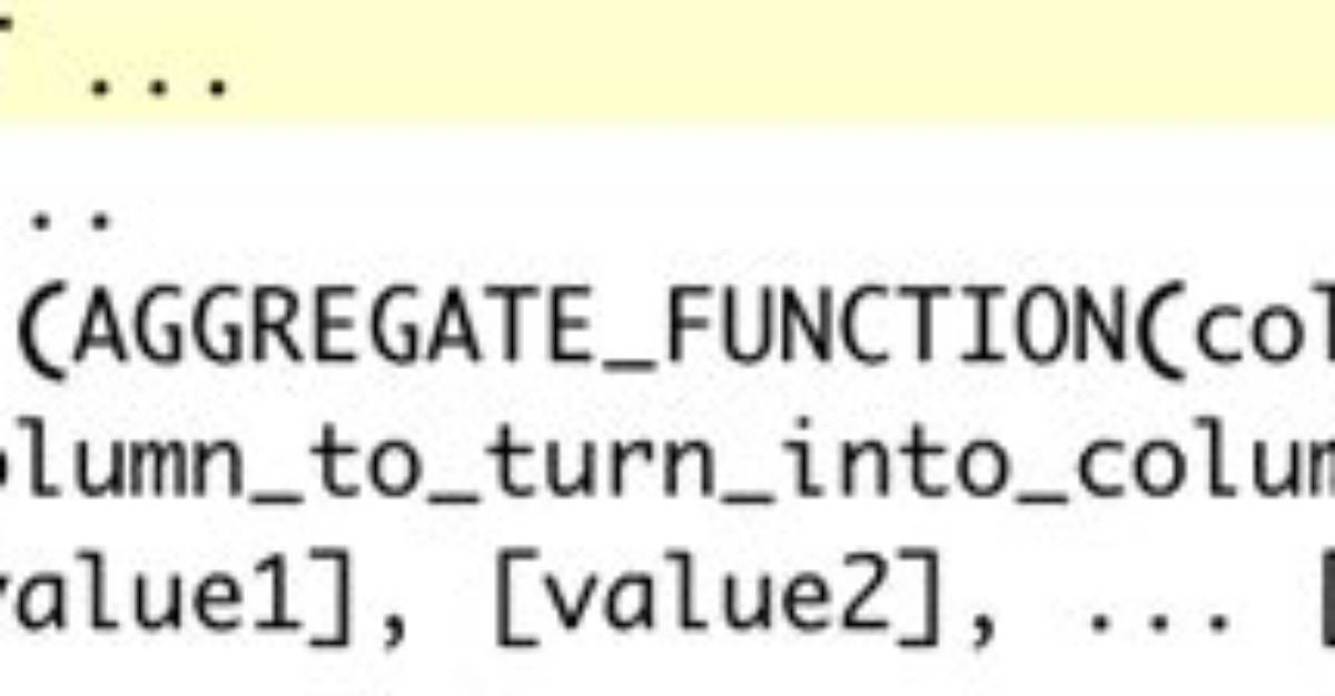 Tsql Pivot Without Aggregate Function