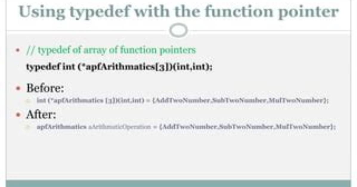 Typedef Function Pointer?