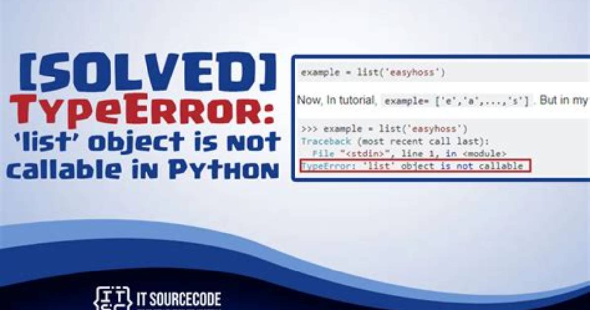 Typeerror: 'List' Object Is Not Callable in Python