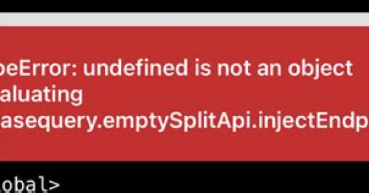 Typeerror: 'Undefined' Is Not an Object
