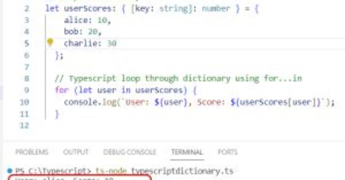 Typescript, Looping Through a Dictionary
