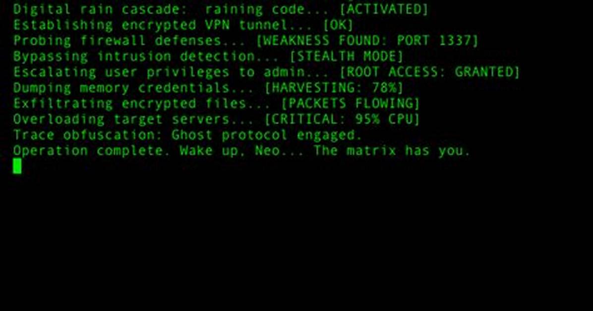 Typing "Hack" in Terminal