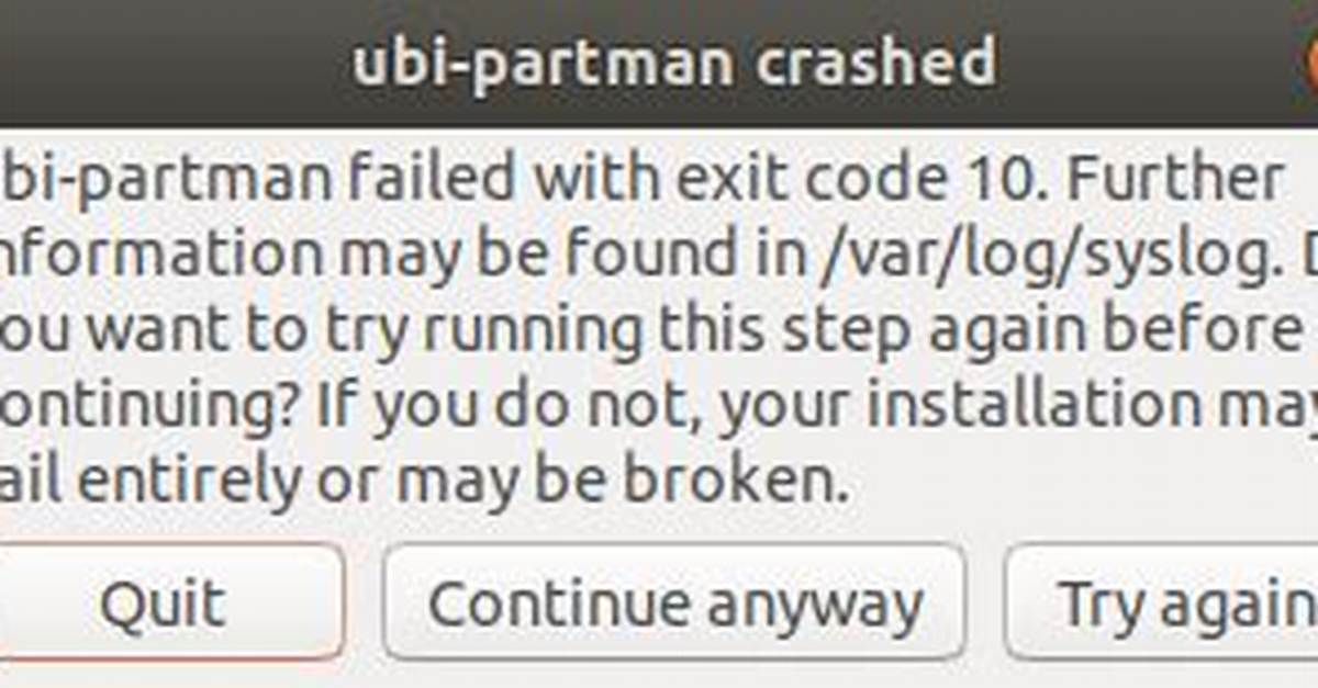 "Ubi-Partman Failed Exit Code 141" Error While Installing Kubuntu 21.04