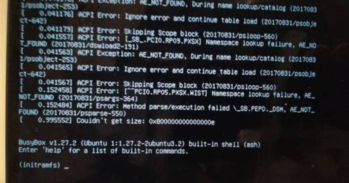 Ubuntu Cannot Boot After Crash