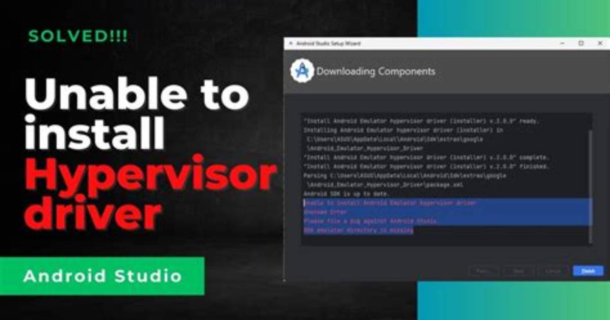 Unable to Install Android Emulator Hypervisor Driver for Amd Processor
