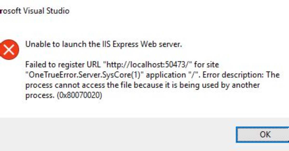 Unable to Launch the Iis Express Web Server