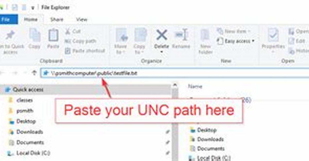 Unc Path to a Folder on My Local Computer