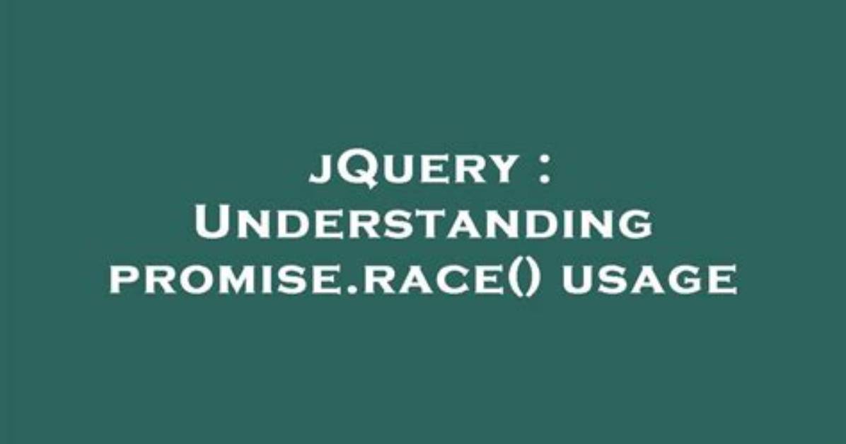 Understanding Promise. Race() Usage