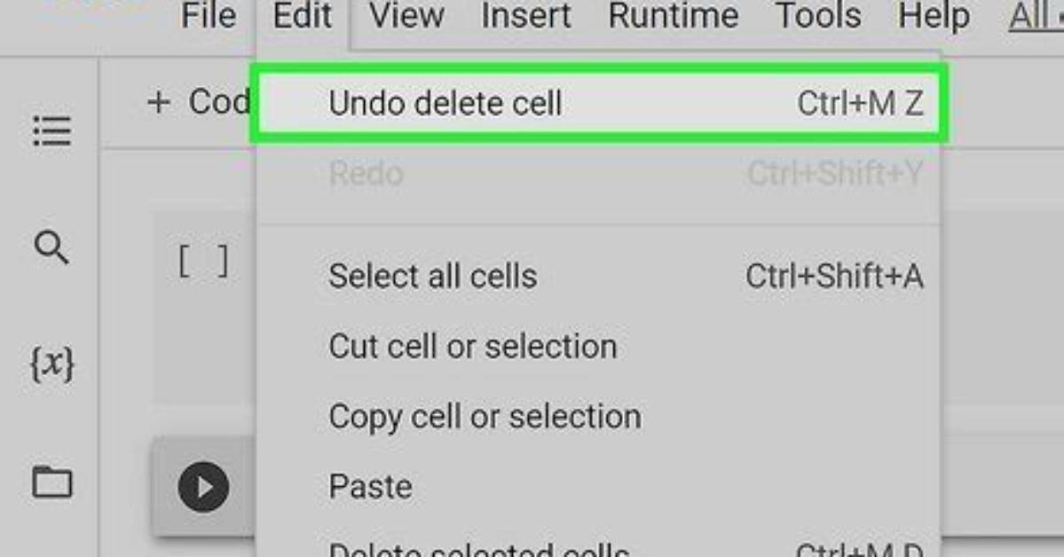 Undo Cell Deletion in Google Colab
