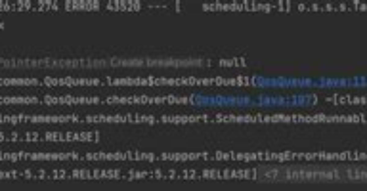 Unexpected Error Occurred in Scheduled Task