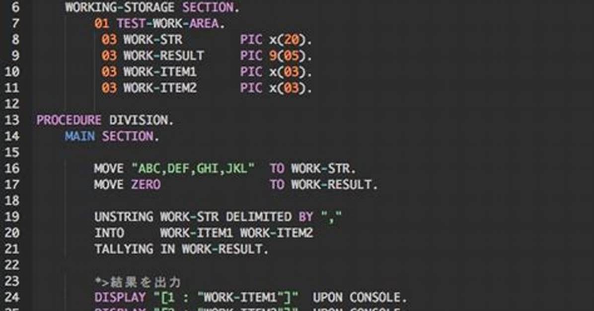 Unstring in Cobol