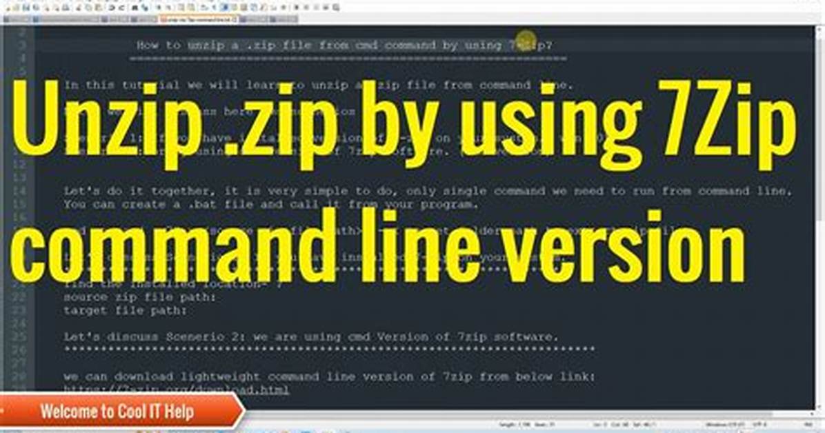 Unzip. Rar from Command-Line with 7-Zip