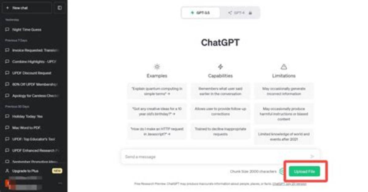 Upload a Pdf to Chat Gpt Using the Api?