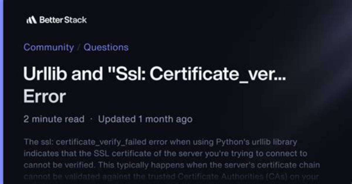 Urllib and "Ssl: Certificate_Verify_Failed" Error