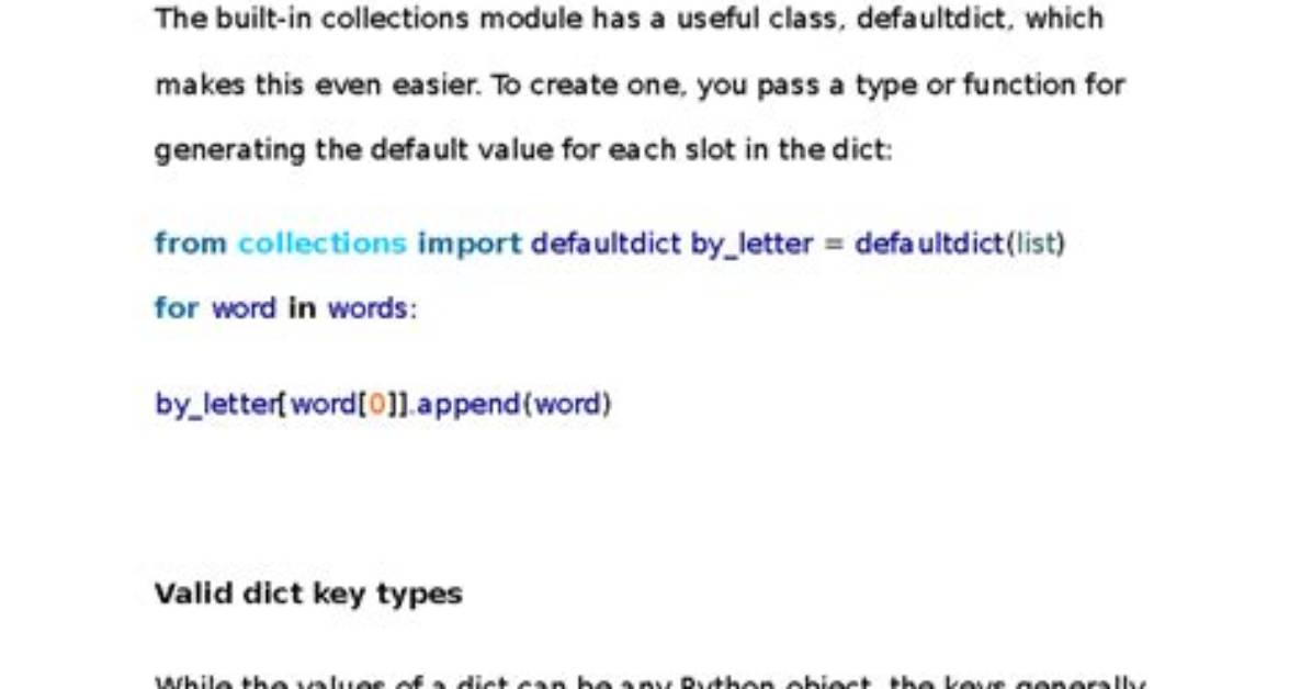 Use Cases for the 'Setdefault' Dict Method