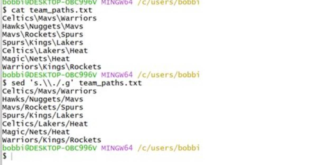 Use Sed to Replace Each White Space with a Backslash